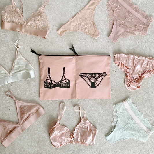 Pochette en Coton motif lingerie "Pochette Double Lingerie"